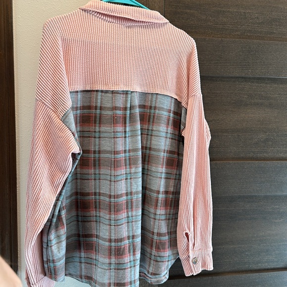Large Pink and Plaid Jacket - Picture 3 of 3